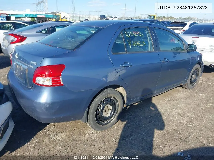 2008 Toyota Yaris VIN: JTDBT923481267823 Lot: 12116021