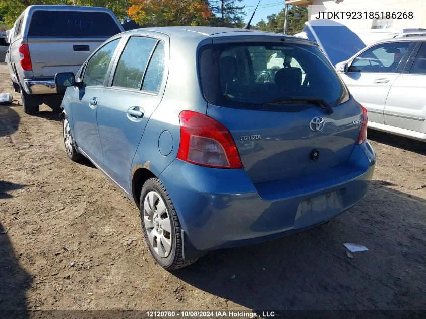 2008 Toyota Yaris Rs VIN: JTDKT923185186268 Lot: 12120760