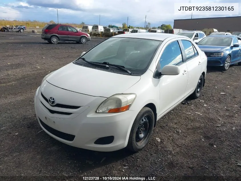 2008 Toyota Yaris VIN: JTDBT923581230165 Lot: 12123728