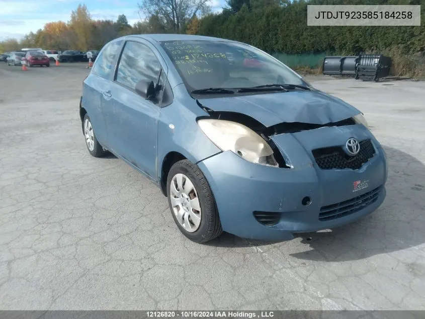 2008 Toyota Yaris VIN: JTDJT923585184258 Lot: 12126820