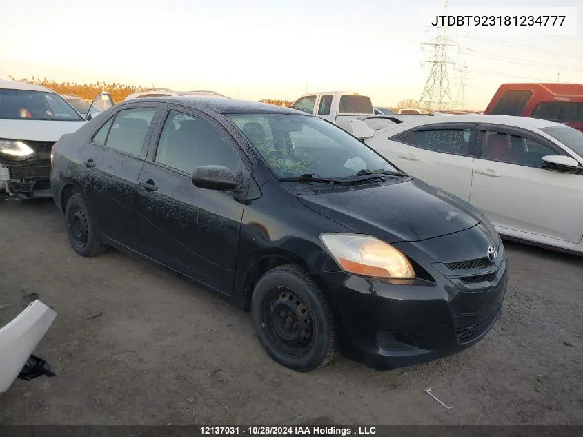 2008 Toyota Yaris VIN: JTDBT923181234777 Lot: 12137031