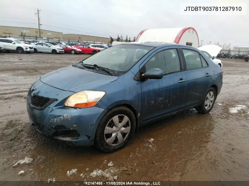 2008 Toyota Yaris VIN: JTDBT903781287910 Lot: 12147488