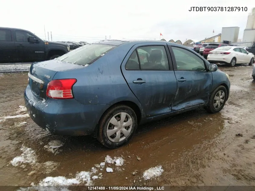 2008 Toyota Yaris VIN: JTDBT903781287910 Lot: 12147488