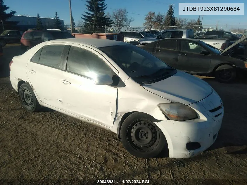 2008 Toyota Yaris VIN: JTDBT923X81290684 Lot: 30048931