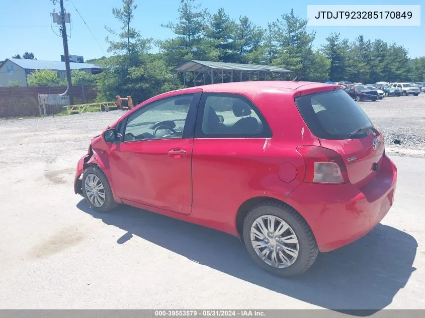 JTDJT923285170849 2008 Toyota Yaris