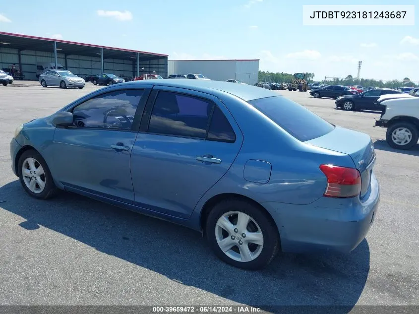 2008 Toyota Yaris VIN: JTDBT923181243687 Lot: 39659472