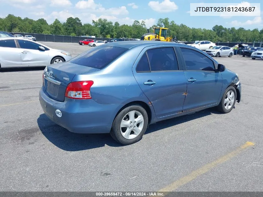 2008 Toyota Yaris VIN: JTDBT923181243687 Lot: 39659472