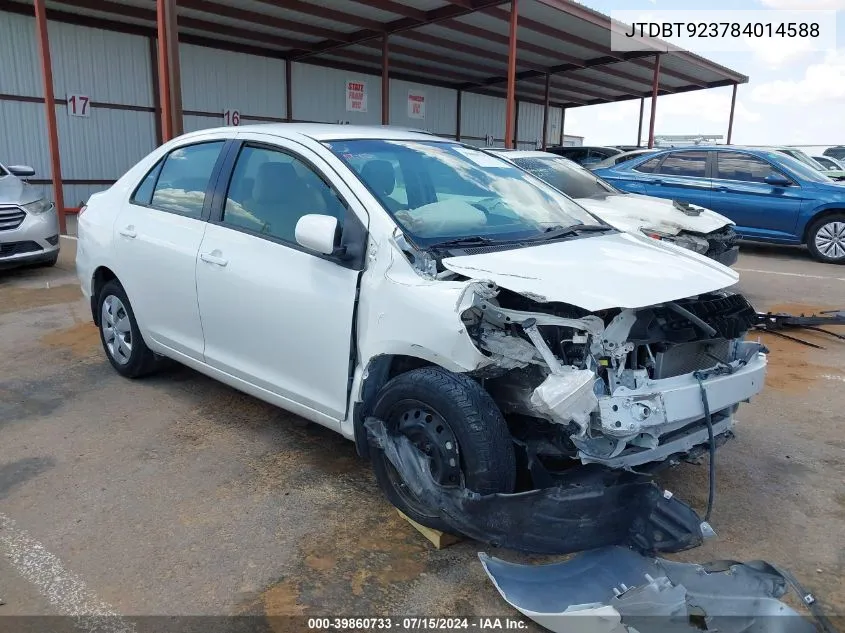 JTDBT923784014588 2008 Toyota Yaris