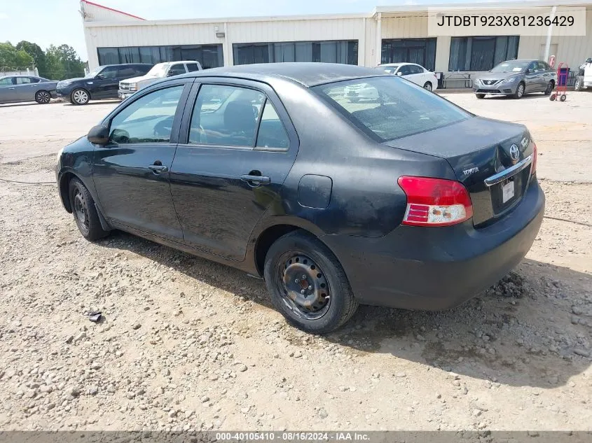 2008 Toyota Yaris VIN: JTDBT923X81236429 Lot: 40105410