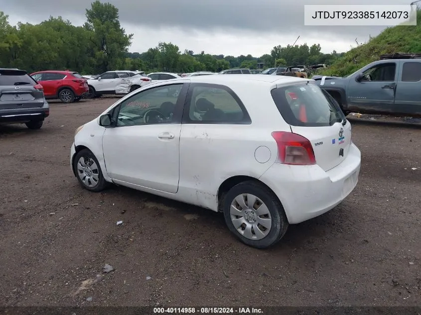 2008 Toyota Yaris VIN: JTDJT923385142073 Lot: 40114958