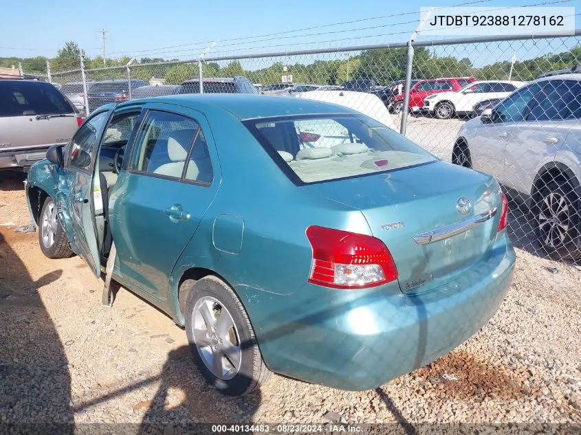 2008 Toyota Yaris VIN: JTDBT923881278162 Lot: 40134483