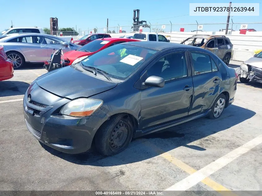 2008 Toyota Yaris VIN: JTDBT923781263944 Lot: 40165489