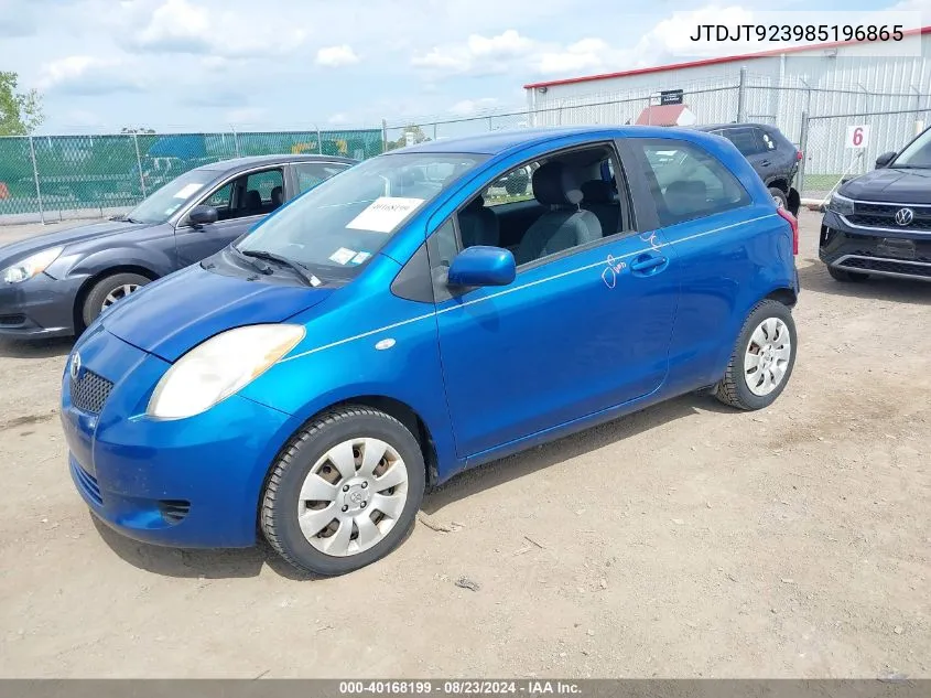 JTDJT923985196865 2008 Toyota Yaris