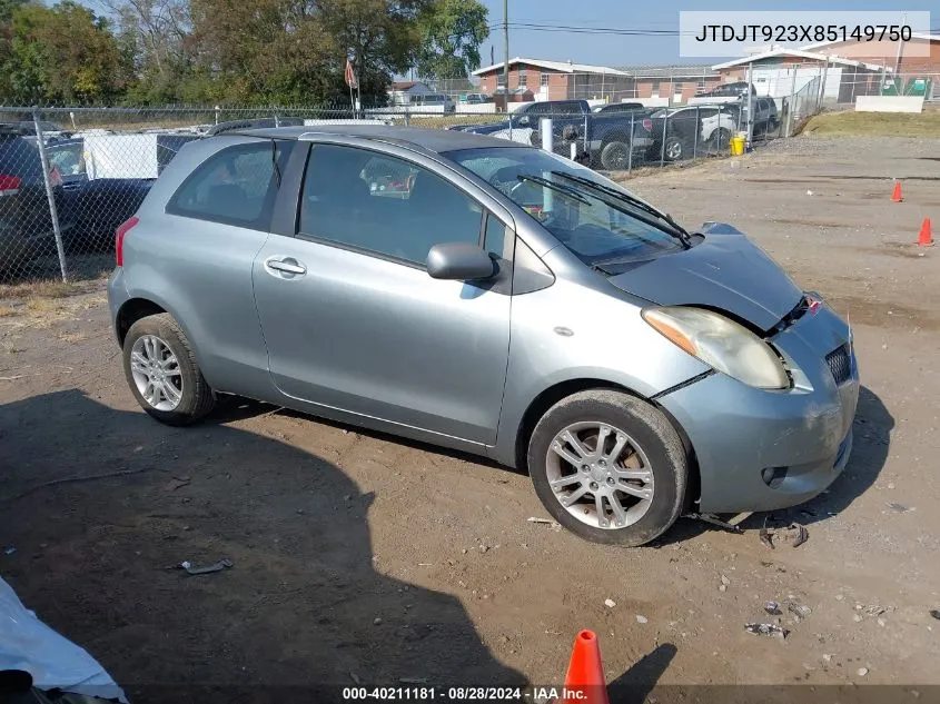 2008 Toyota Yaris VIN: JTDJT923X85149750 Lot: 40211181