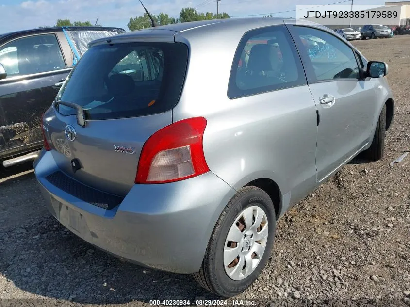 2008 Toyota Yaris VIN: JTDJT923385179589 Lot: 40230934