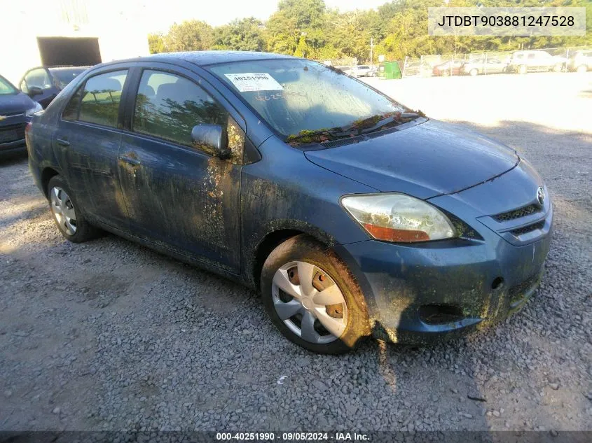 2008 Toyota Yaris VIN: JTDBT903881247528 Lot: 40251990