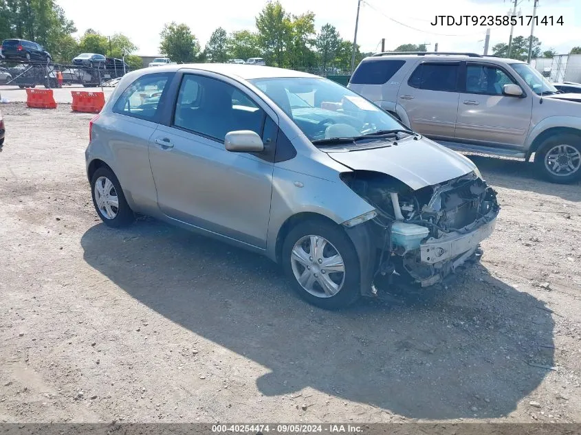 JTDJT923585171414 2008 Toyota Yaris