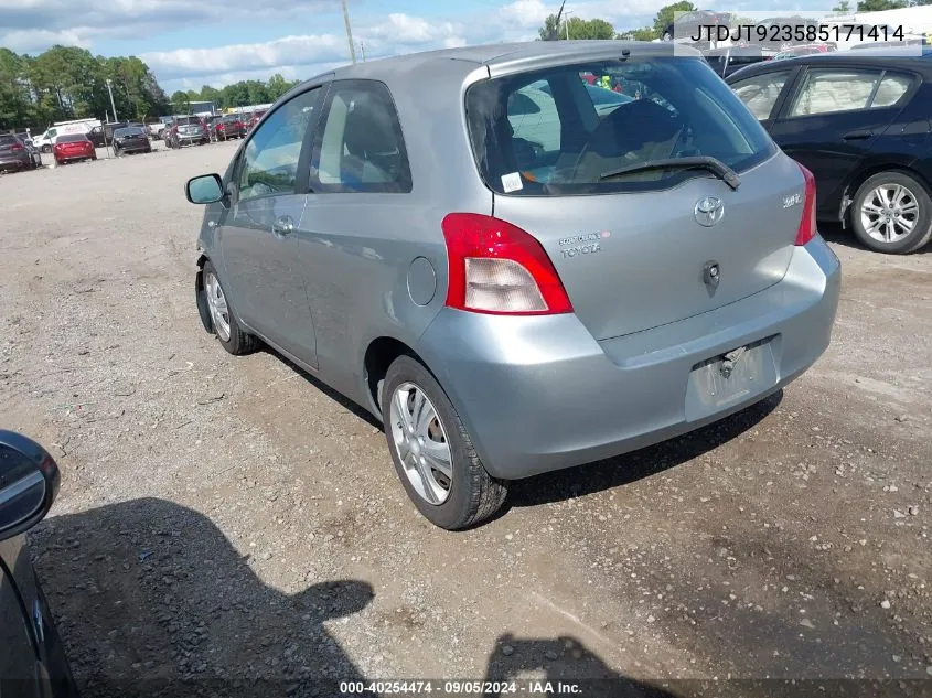 JTDJT923585171414 2008 Toyota Yaris