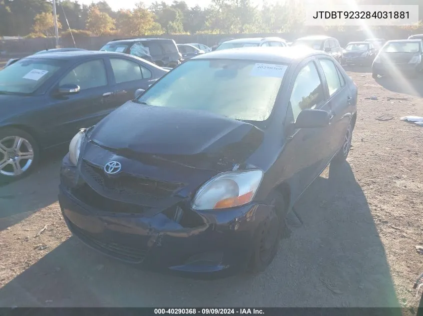 2008 Toyota Yaris VIN: JTDBT923284031881 Lot: 40290368