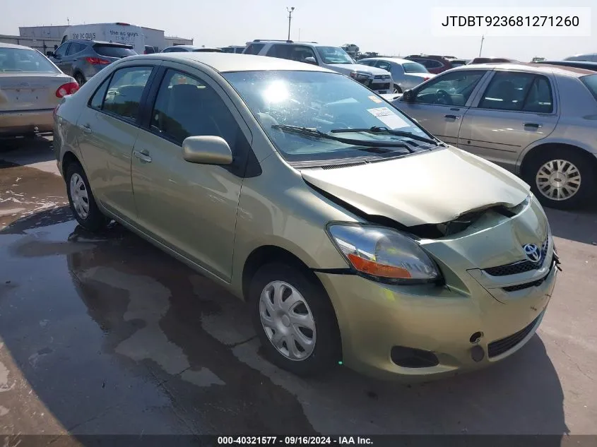 2008 Toyota Yaris VIN: JTDBT923681271260 Lot: 40321577