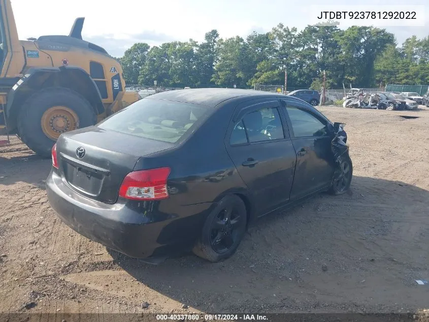 JTDBT923781292022 2008 Toyota Yaris