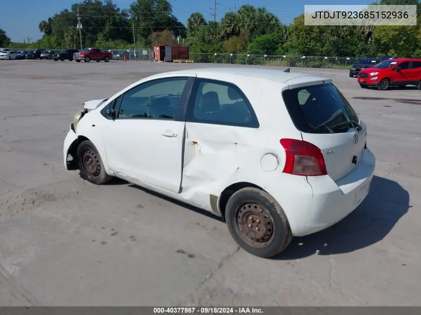 2008 Toyota Yaris VIN: JTDJT923685152936 Lot: 40377987