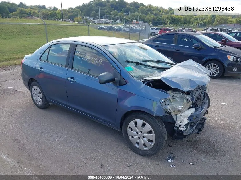 2008 Toyota Yaris VIN: JTDBT923X81293438 Lot: 40405869