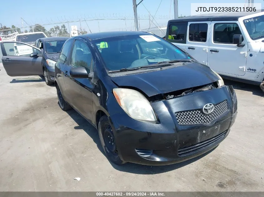 2008 Toyota Yaris VIN: JTDJT923385211506 Lot: 40427682