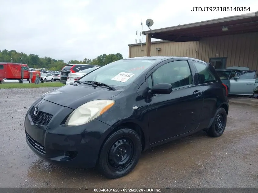 2008 Toyota Yaris VIN: JTDJT923185140354 Lot: 40431628