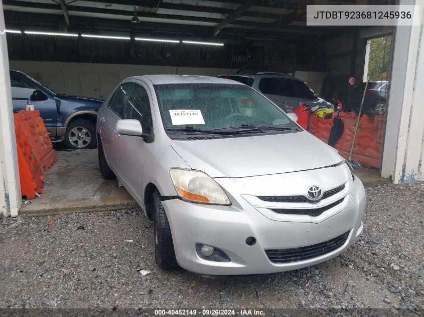 2008 Toyota Yaris VIN: JTDBT923681245936 Lot: 40452149