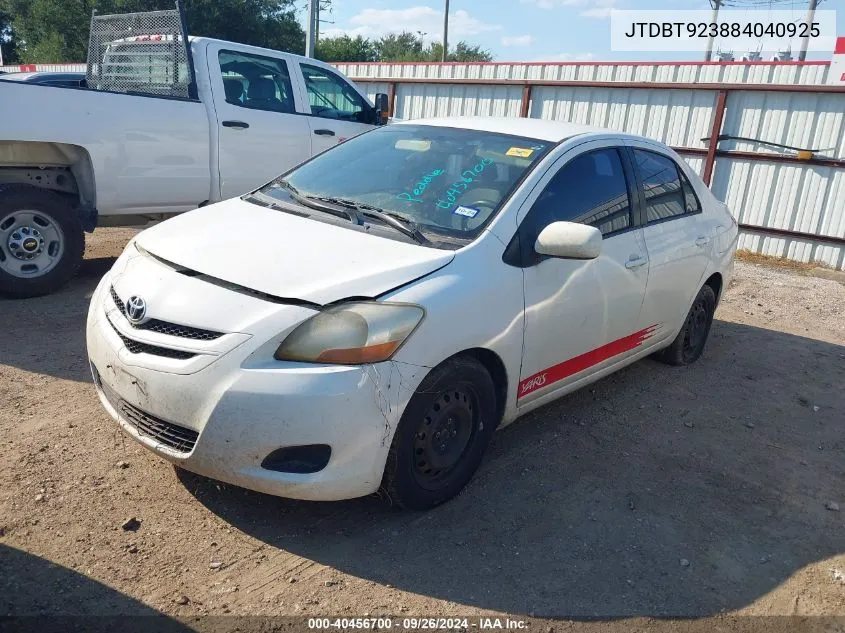 2008 Toyota Yaris VIN: JTDBT923884040925 Lot: 40456700