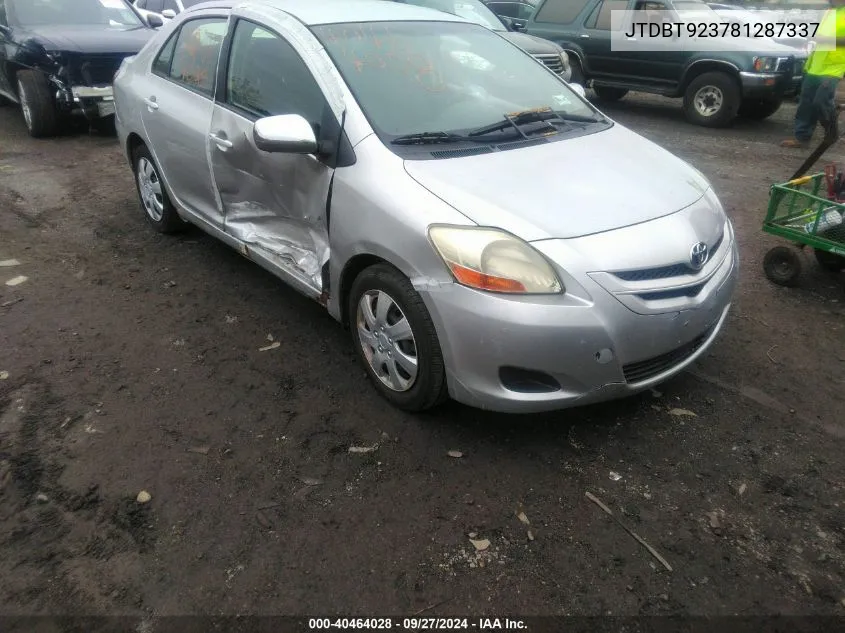 2008 Toyota Yaris VIN: JTDBT923781287337 Lot: 40464028