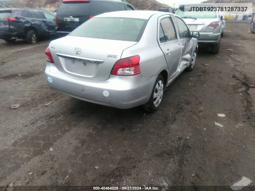 2008 Toyota Yaris VIN: JTDBT923781287337 Lot: 40464028