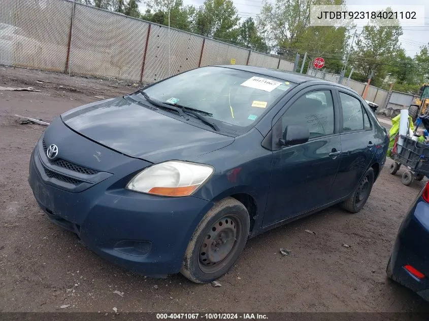 2008 Toyota Yaris VIN: JTDBT923184021102 Lot: 40471067