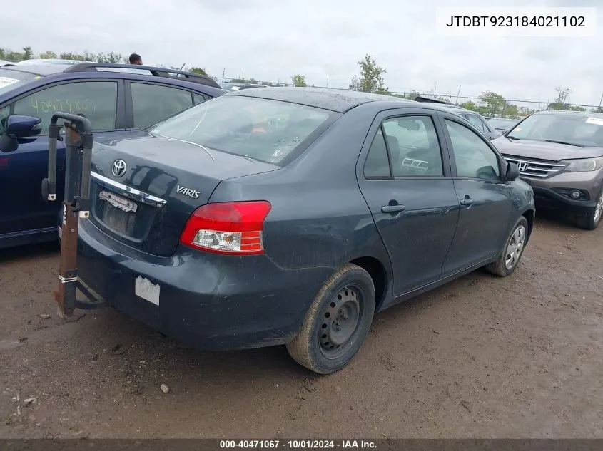 2008 Toyota Yaris VIN: JTDBT923184021102 Lot: 40471067