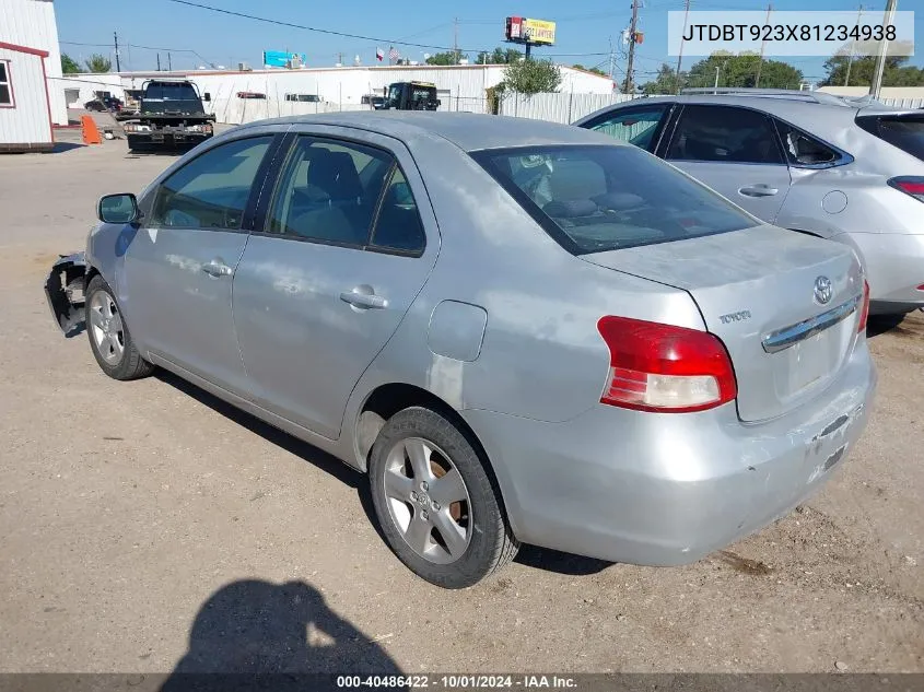 2008 Toyota Yaris VIN: JTDBT923X81234938 Lot: 40486422