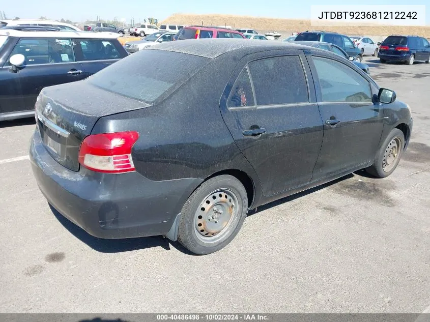 2008 Toyota Yaris VIN: JTDBT923681212242 Lot: 40486498