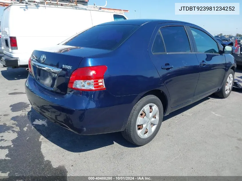 JTDBT923981234252 2008 Toyota Yaris