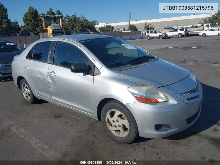 2008 Toyota Yaris VIN: JTDBT903581215796 Lot: 40501898