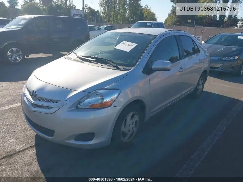 JTDBT903581215796 2008 Toyota Yaris