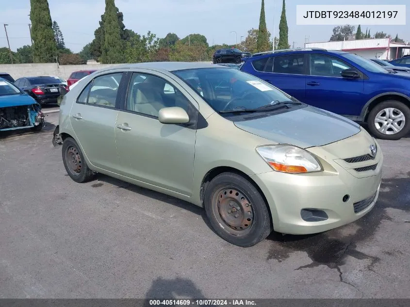 JTDBT923484012197 2008 Toyota Yaris