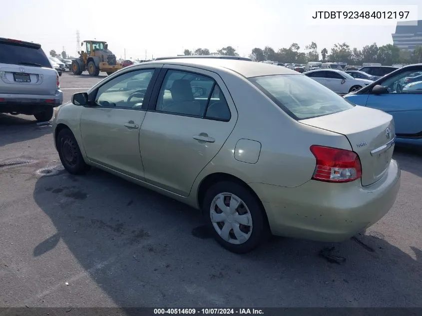 JTDBT923484012197 2008 Toyota Yaris