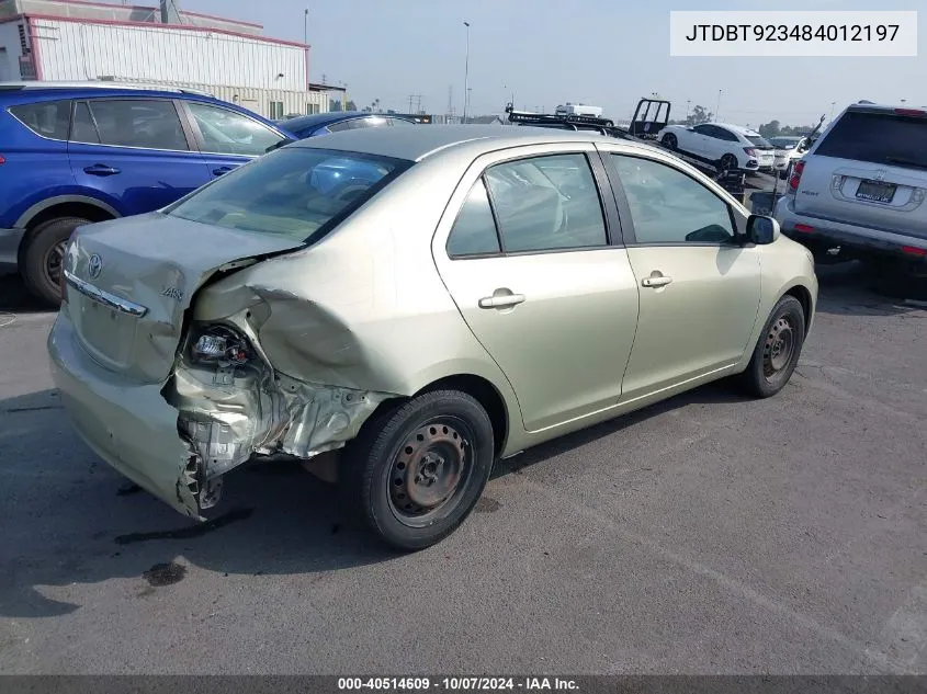 JTDBT923484012197 2008 Toyota Yaris