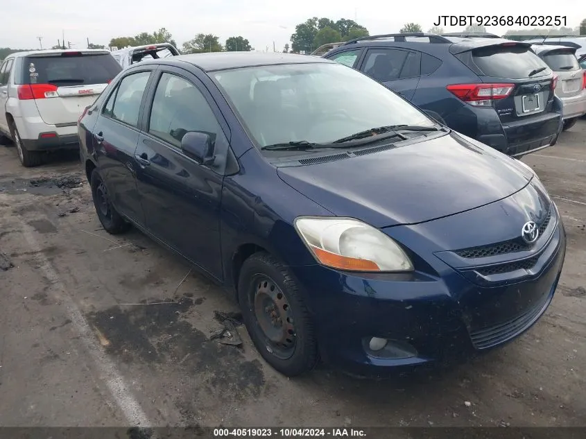 2008 Toyota Yaris VIN: JTDBT923684023251 Lot: 40519023