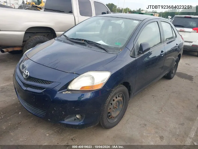 2008 Toyota Yaris VIN: JTDBT923684023251 Lot: 40519023