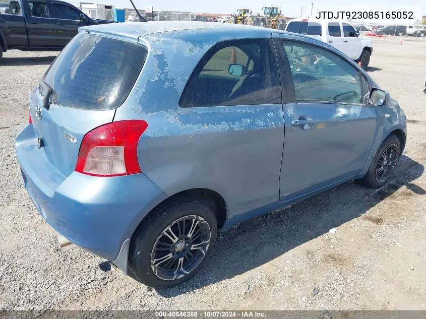 2008 Toyota Yaris VIN: JTDJT923085165052 Lot: 40546388