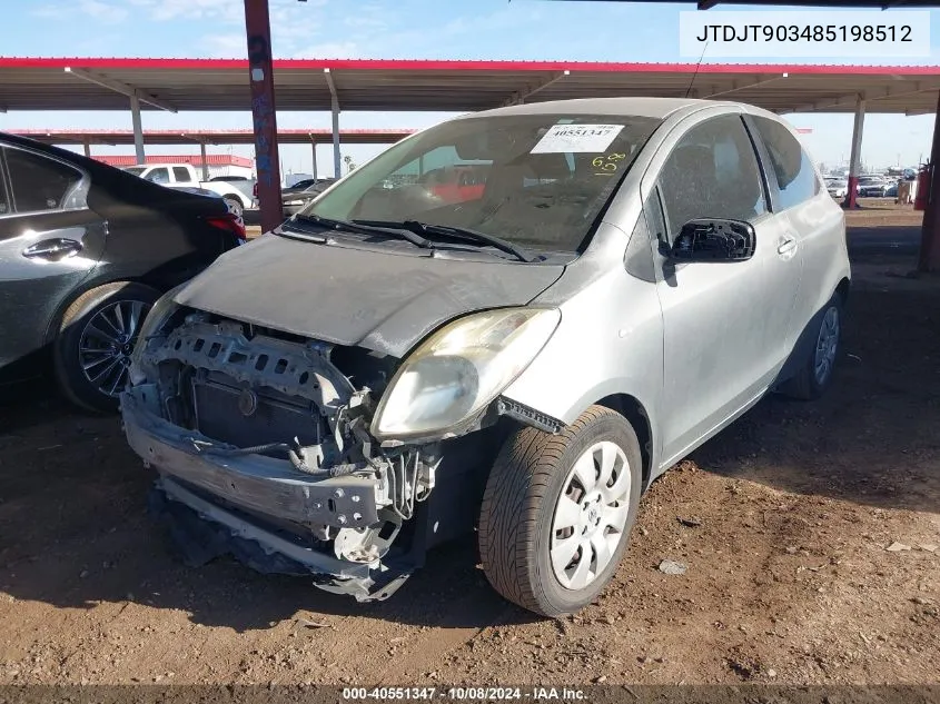 JTDJT903485198512 2008 Toyota Yaris