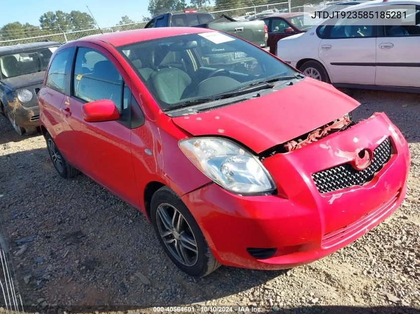 2008 Toyota Yaris VIN: JTDJT923585185281 Lot: 40564601