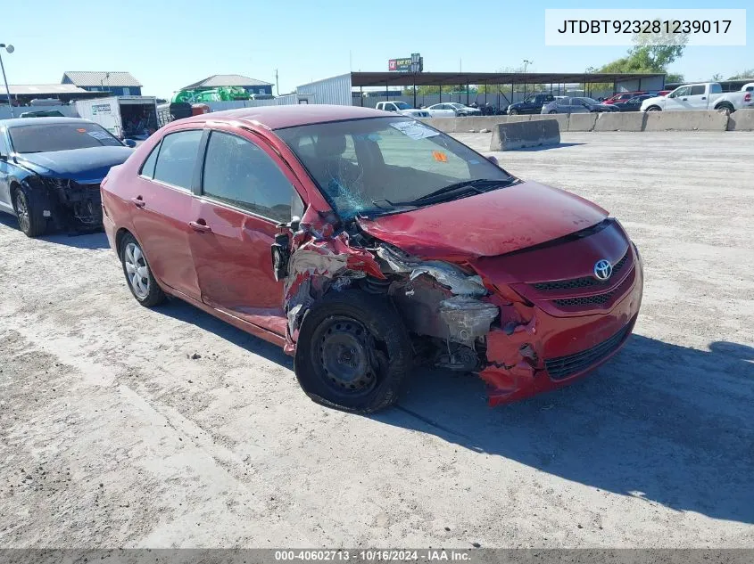 2008 Toyota Yaris VIN: JTDBT923281239017 Lot: 40602713