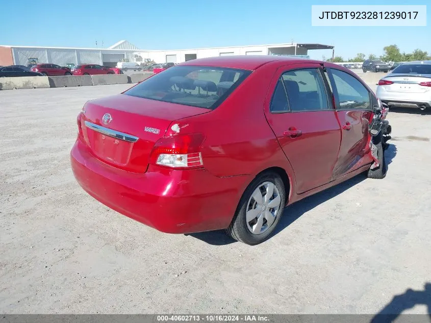 2008 Toyota Yaris VIN: JTDBT923281239017 Lot: 40602713